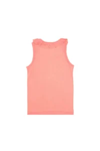 US Polo Assn. Girls' Pink Crew Neck Ruffle Detailed Sleeveless T-Shirt - Image 4