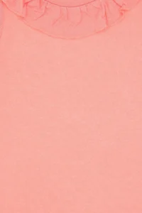 US Polo Assn. Girls' Pink Crew Neck Ruffle Detailed Sleeveless T-Shirt - Image 5