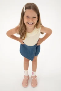 US Polo Assn. Girls' Cream Crew Neck Ruffle Detailed Sleeveless T-Shirt - Image 2