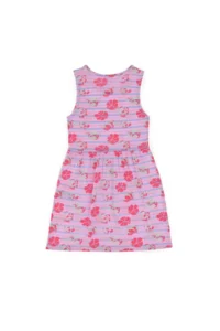 US Polo Assn. Girls' Light Pink Crew Neck A-Form Patterned Knitting Dress - Image 4