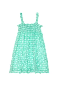 US Polo Assn. Girls' Mint Sleeveless Crepe Material Knitting Dress - Image 3