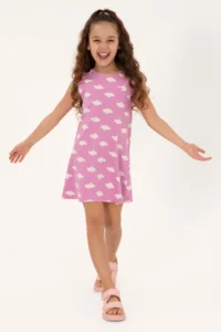 US Polo Assn. Girls' Fuchsia A-Form Crew Neck Knitting Dress