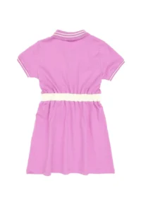 US Polo Assn. Girls' Fuchsia Polo Shirt Collar Short Sleeve A-Form Knitting Dress - Image 5