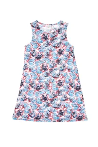 US Polo Assn. Girls' Navy Blue Sleeveless Kelebek Patterned Knitting Dress - Image 3