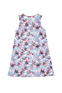 US Polo Assn. Girls' Navy Blue Sleeveless Kelebek Patterned Knitting Dress - Image 4