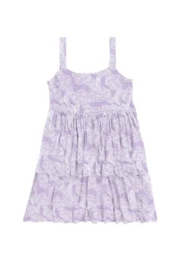 US Polo Assn. Girls' Lilac Frilly Sleeveless Knitting Dress - Image 4