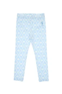 US Polo Assn. Girls' Light Blue Heart Patterned interlock Sweatpants - Image 4