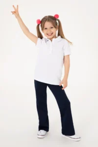 US Polo Assn. Girls' Navy Blue High Waist Flare Sweatpants