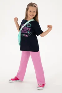 US Polo Assn. Girls' Fuchsia Loose Fit Two Thread Sweatpants - Image 2