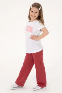 US Polo Assn. Girls' Cherry Loose Fit Two Thread Sweatpants - Image 2