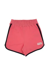 US Polo Assn. Girls' Pink Regular Fit Knitting Shorts - Image 3