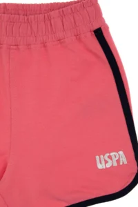 US Polo Assn. Girls' Pink Regular Fit Knitting Shorts - Image 5