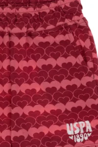US Polo Assn. Girls' Cherry Heart pattern Printed Knitting Shorts - Image 5