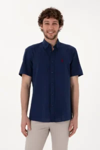 US Polo Assn. Men Navy Blue Short Sleeve Shirt