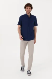 US Polo Assn. Men Navy Blue Short Sleeve Shirt - Image 5