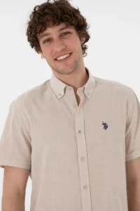 US Polo Assn. Men Stone Short Sleeve Shirt - Image 3