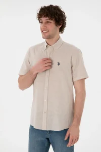 US Polo Assn. Men Stone Short Sleeve Shirt - Image 4