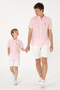 US Polo Assn. Men Light Pink Short Sleeve Shirt