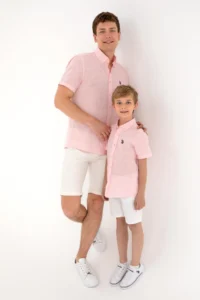 US Polo Assn. Men Light Pink Short Sleeve Shirt - Image 2