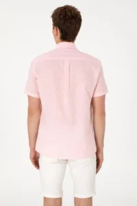 US Polo Assn. Men Light Pink Short Sleeve Shirt - Image 7