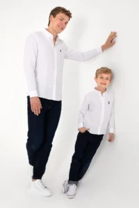 US Polo Assn. Men White Long Sleeve Basic Shirt - Image 2