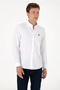 US Polo Assn. Men White Long Sleeve Basic Shirt - Image 3