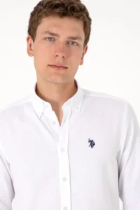 US Polo Assn. Men White Long Sleeve Basic Shirt - Image 4