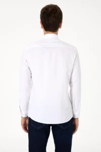 US Polo Assn. Men White Long Sleeve Basic Shirt - Image 7
