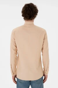 US Polo Assn. Men Camel Long Sleeve Basic Shirt - Image 6