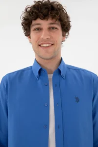 US Polo Assn. Men Indigo Long Sleeve Basic Shirt - Image 3