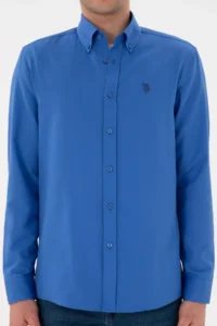 US Polo Assn. Men Indigo Long Sleeve Basic Shirt - Image 6