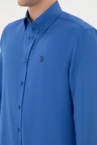 US Polo Assn. Men Indigo Long Sleeve Basic Shirt - Image 7
