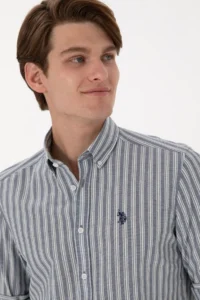 US Polo Assn. Men Blue Long Sleeve Shirt - Image 2