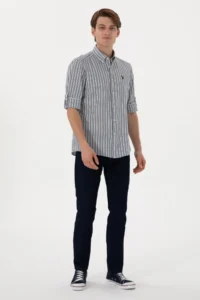 US Polo Assn. Men Blue Long Sleeve Shirt - Image 4