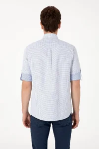 US Polo Assn. Men Blue with pocket Long Sleeve Shirt - Image 5