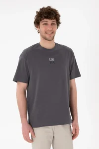 US Polo Assn. Men comfort Fit Crew Neck Anthracite T-Shirt - Image 2