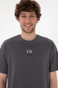 US Polo Assn. Men comfort Fit Crew Neck Anthracite T-Shirt - Image 3