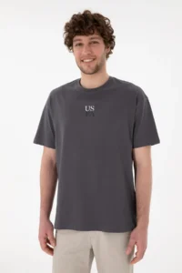 US Polo Assn. Men comfort Fit Crew Neck Anthracite T-Shirt - Image 4