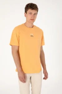 US Polo Shirt Assn. Men comfort Fit Crew Neck Orange T-Shirt - Image 5