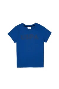 US Polo Assn. Boys' Saks Blue Basic Crew Neck T-Shirt