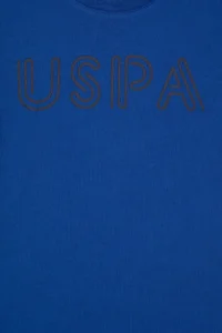 US Polo Assn. Boys' Saks Blue Basic Crew Neck T-Shirt - Image 3