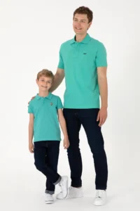 US Polo Assn. Boys' Mint Basic Polo Shirt Collar T-Shirt
