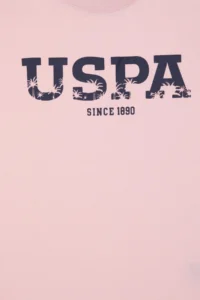US Polo Assn. Boys' Powder Pink Basic Crew Neck T-Shirt - Image 4