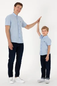 US Polo Assn. Boys' Light Blue Short Sleeve Shirt - Image 2