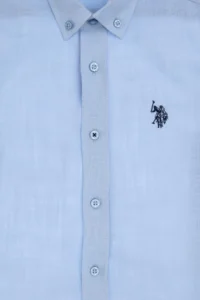 US Polo Assn. Boys' Light Blue Short Sleeve Shirt - Image 6