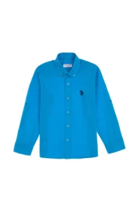 US Polo Assn. Boys' Aqua Long Sleeve Basic Shirt - Image 4