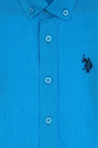 US Polo Assn. Boys' Aqua Long Sleeve Basic Shirt - Image 6