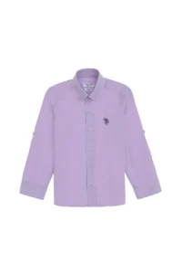 US Polo Assn. Boys' Lilac Long Sleeve Basic Shirt