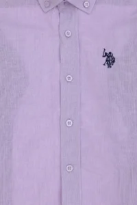 US Polo Assn. Boys' Lilac Long Sleeve Basic Shirt - Image 3