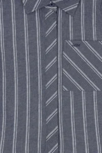 US Polo Assn. Girls' Navy Blue Polo Shirt Collar Sleeveless Striped Weaving Dress - Image 5